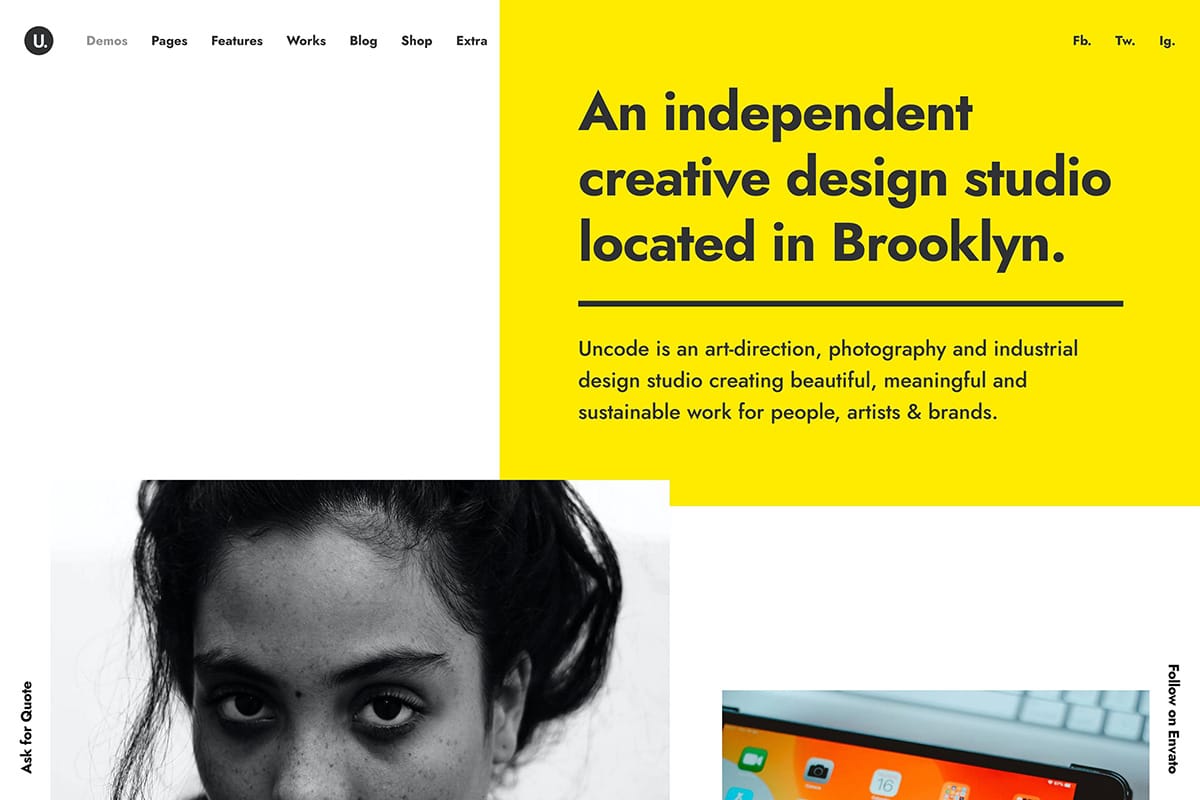 Portfolio modern design Theme